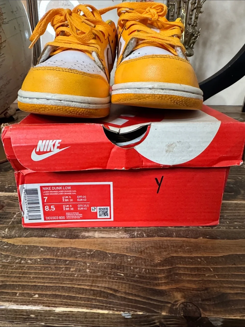 Nike Dunk Low Yellow and White Leather Sneakers